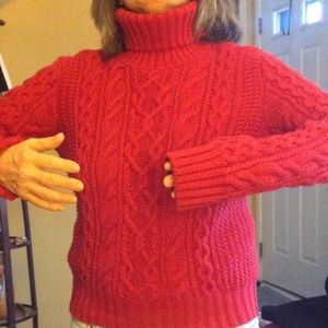 Ralph Lauren Cotton red turtleneck sweater size L